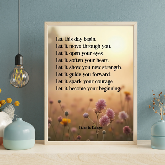 Let This Day Begin Affirmation Poster