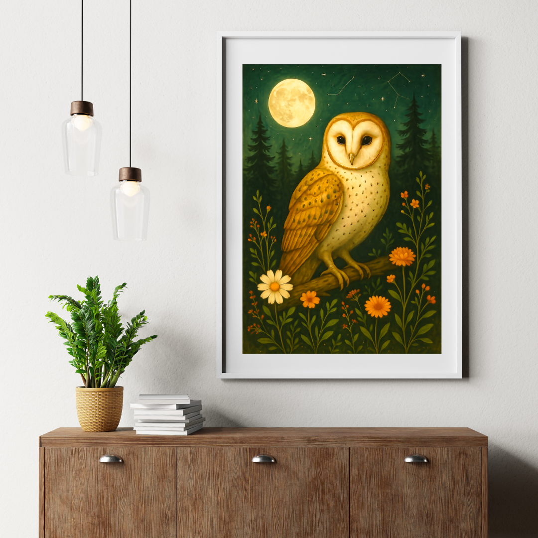 Moonlight Owl Poster