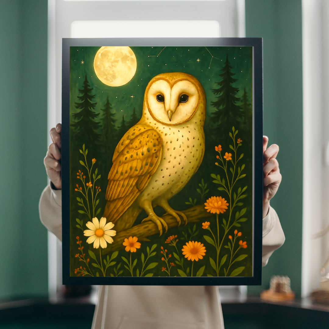 Moonlight Owl Poster