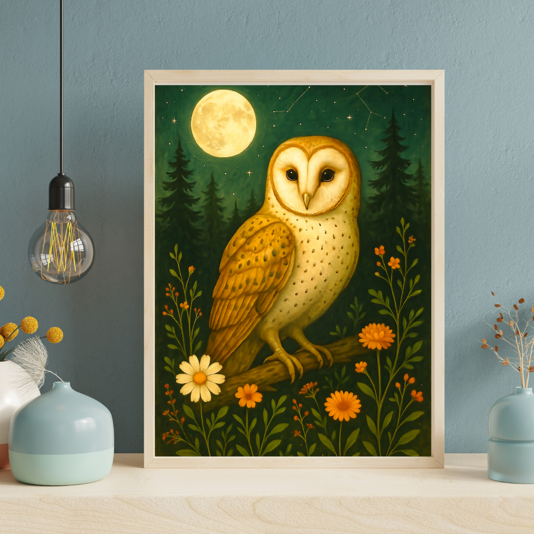 Moonlight Owl Poster
