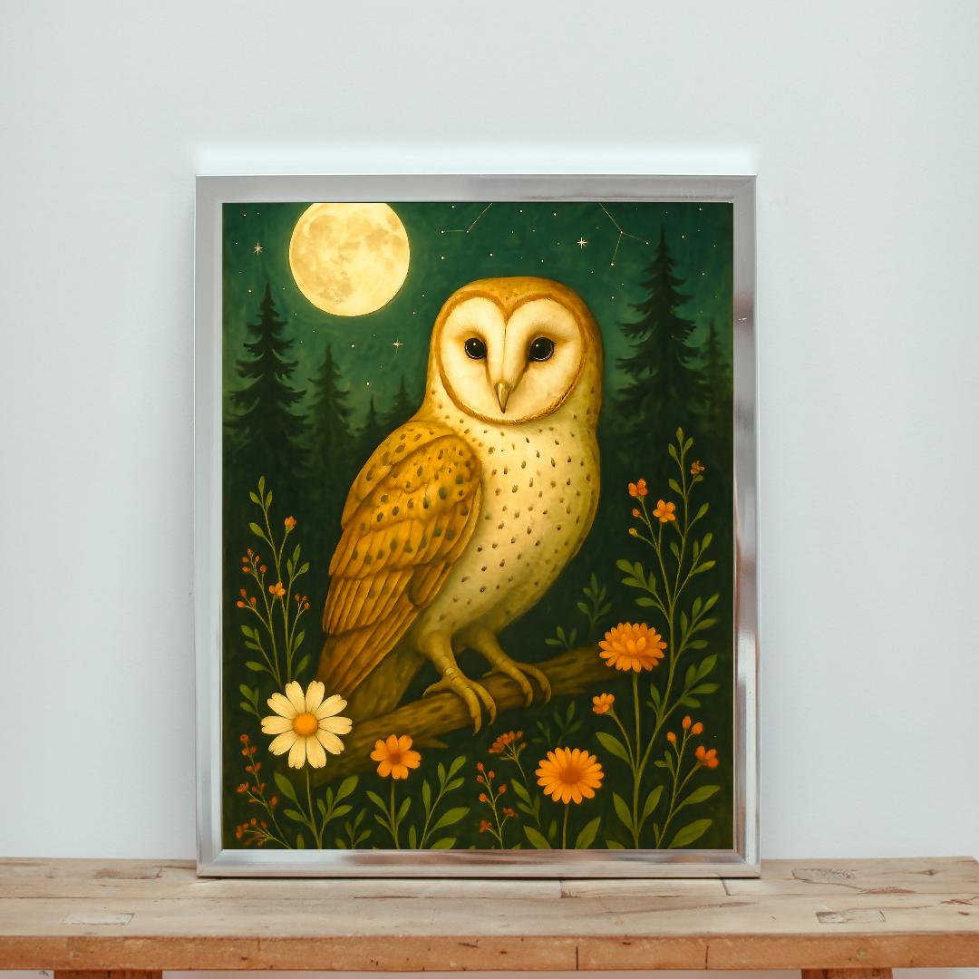 Moonlight Owl Poster