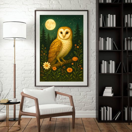 Moonlight Owl Poster