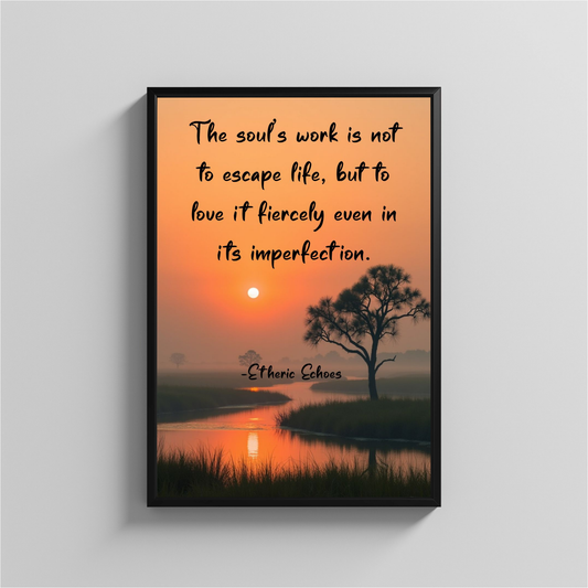 Sunset Nature Quote Wall Art The Soul's Work Inspirational Poster