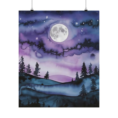 Full Moon Night Sky Poster
