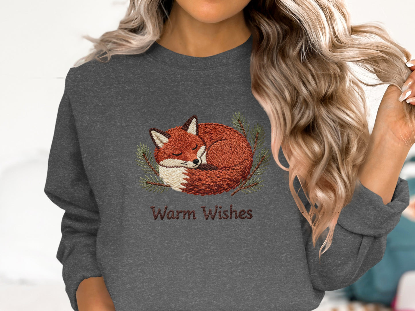 Warm Wishes Cozy Sleeping Fox Sweatshirt