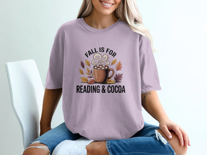 Cozy Fall Reading and Cocoa T-Shirt product type