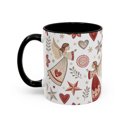 Christmas Angels and Stars Pattern Mug