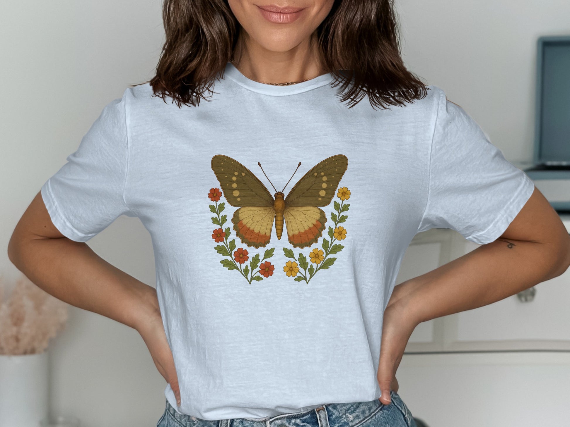 Vintage Butterfly Floral Graphic T-Shirt product type