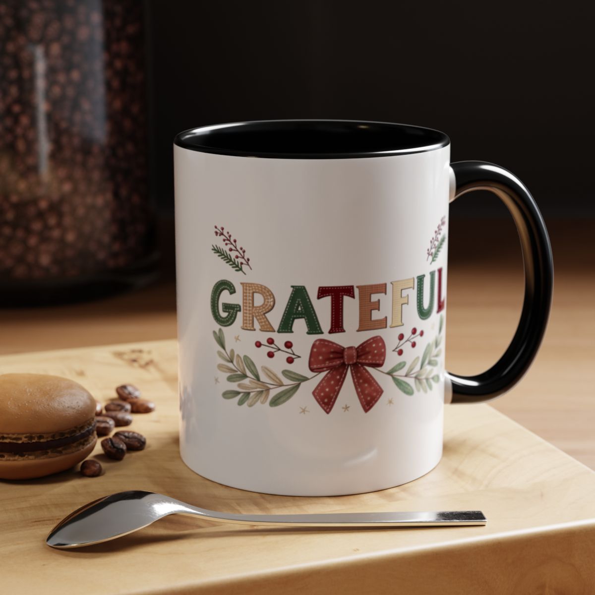 Grateful Mug with Festive Holiday Design