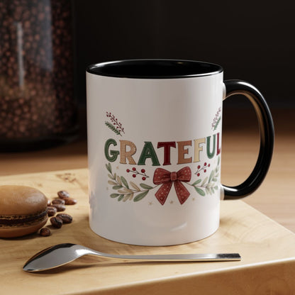 Grateful Mug with Festive Holiday Design