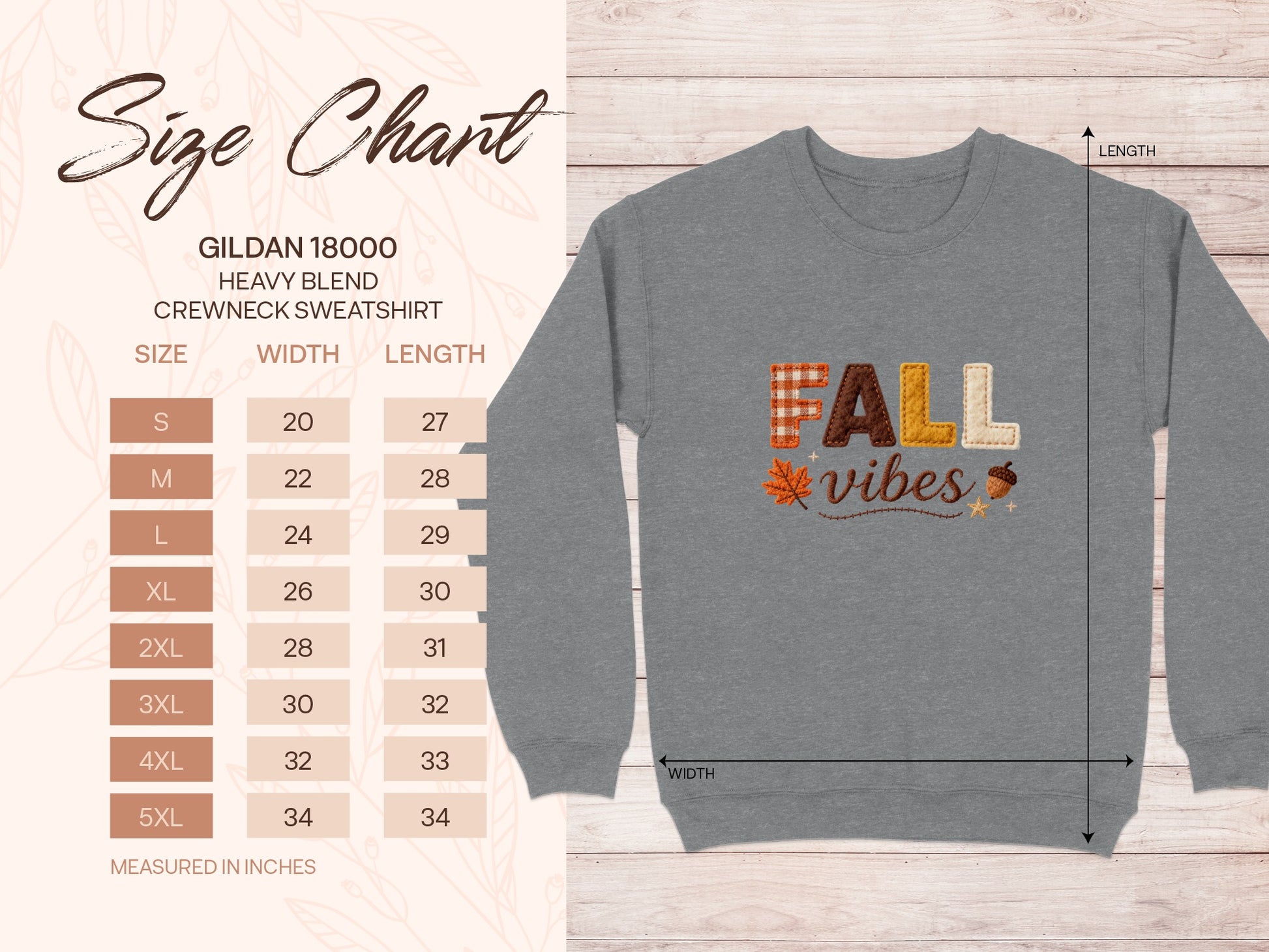 Fall Vibes Gildan 18000 Heavy Blend Crewneck Sweatshirt