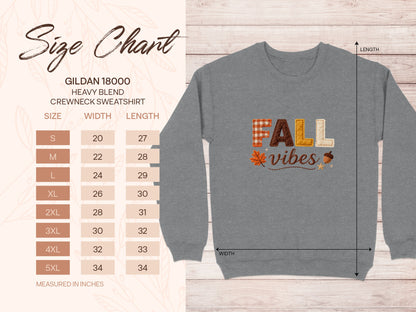 Fall Vibes Gildan 18000 Heavy Blend Crewneck Sweatshirt
