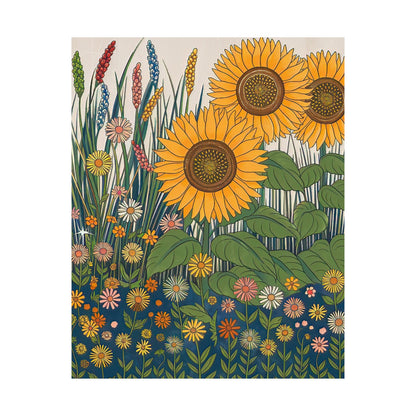 Sunflower With Wildflowers Poster
