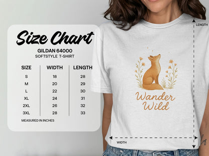 Wander Wild Fox Illustration Softstyle T-Shirt product