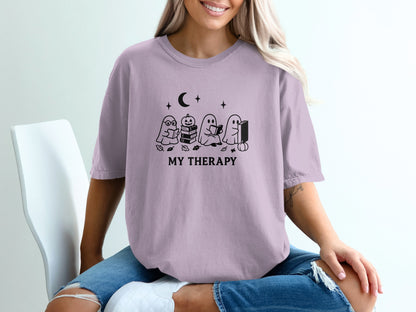 My Therapy Cute Cartoon Ghosts Design T-Shirt product type