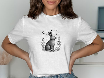 Moon and Stars Bunny Graphic T-Shirt product type