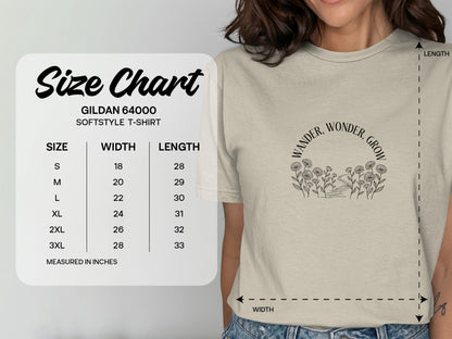 Wander Wonder Grow Gildan 64000 Softstyle T-Shirt product