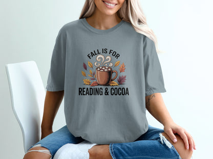 Fall is for Reading and Cocoa Graphic T-shirt product