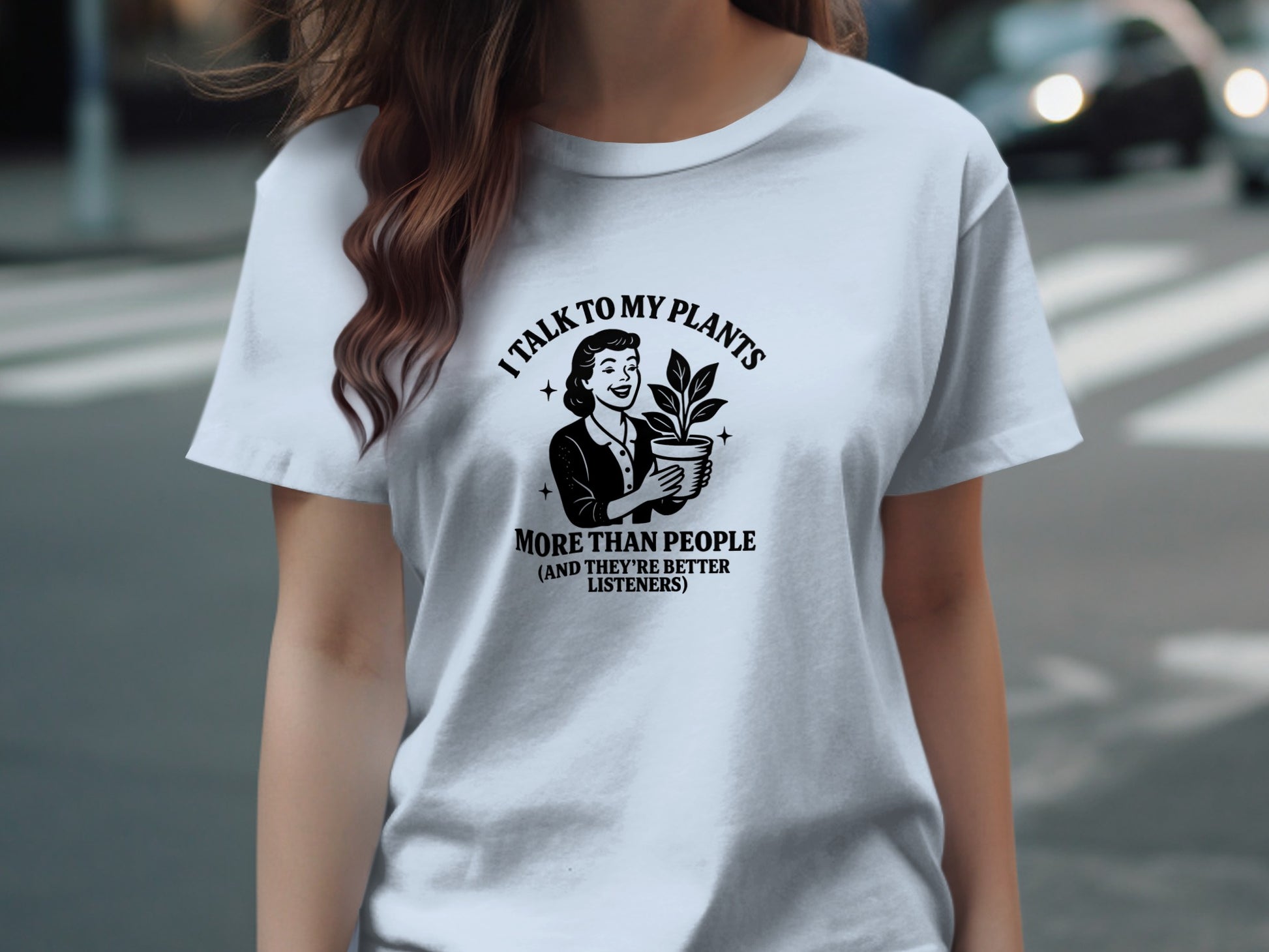 I Talk to My Plants Graphic Tee Funny Quote product type