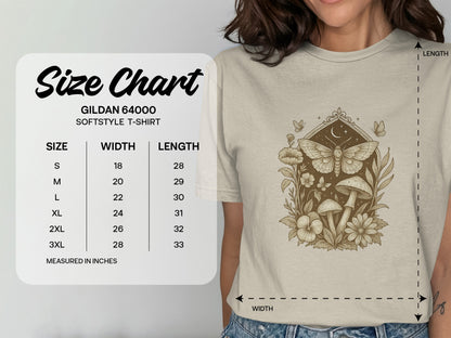 Enchanted Garden Butterfly and Mushrooms T-shirt