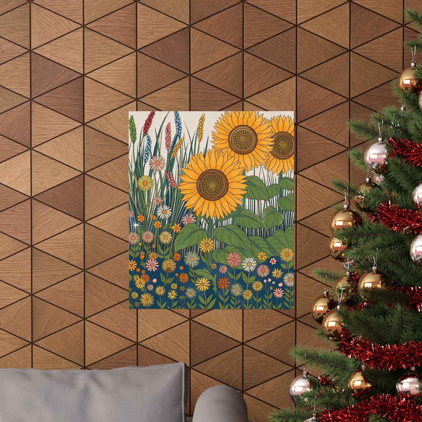 Sunflower With Wildflowers Poster
