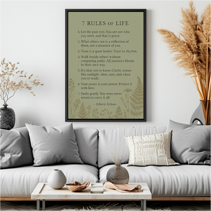 7 Rules Of Life Printable Wall Art Motivational Quote Download For Mindful Decor Office Or Home Gallery