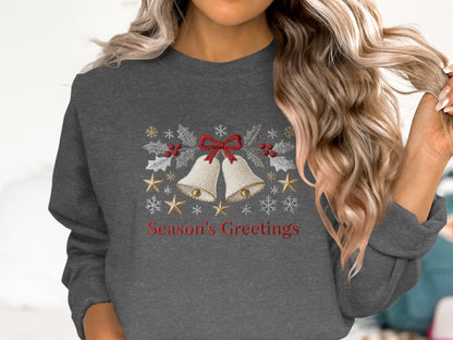 Season's Greetings Bells and Stars Sweatshirt