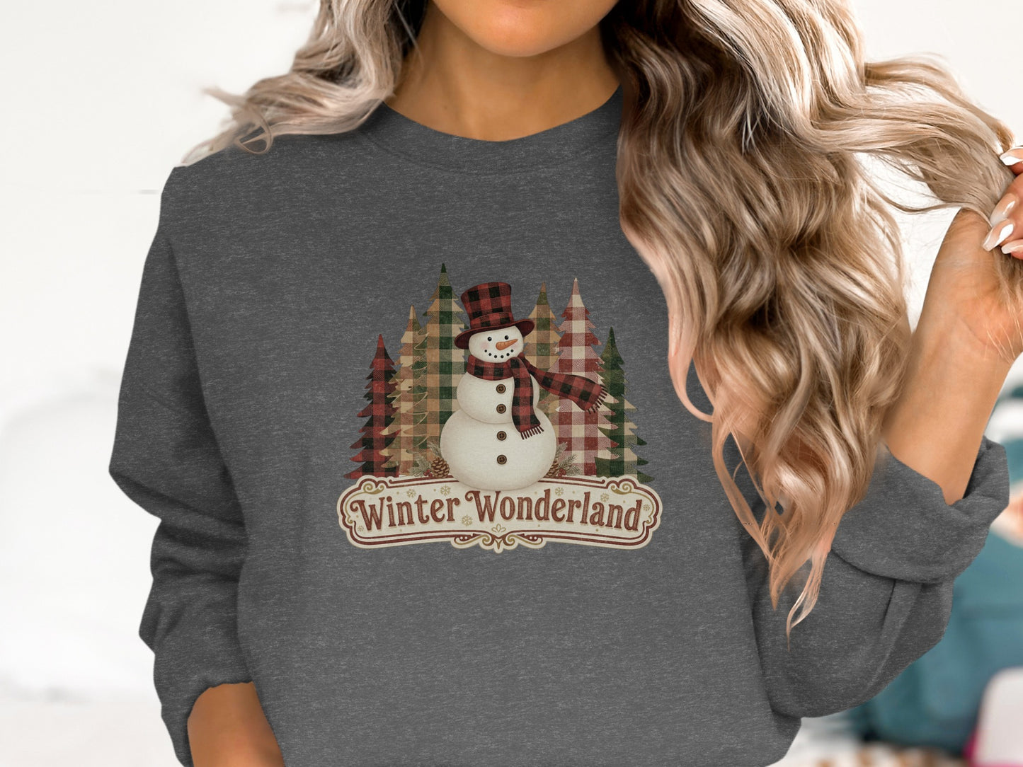 Cozy Winter Wonderland Snowman Graphic Sweatshirt