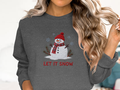 Stylish Let It Snow Snowman Sweatshirt