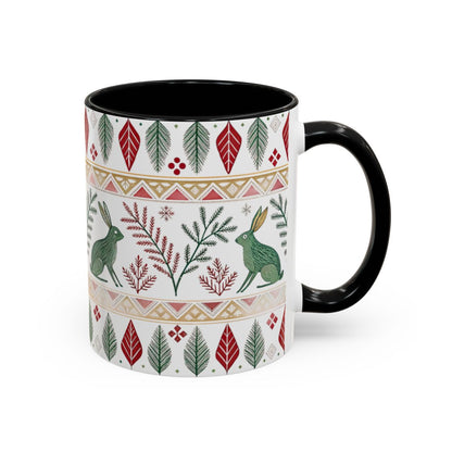 Christmas Rabbit Theme Mug with Colorful Patterns Mug