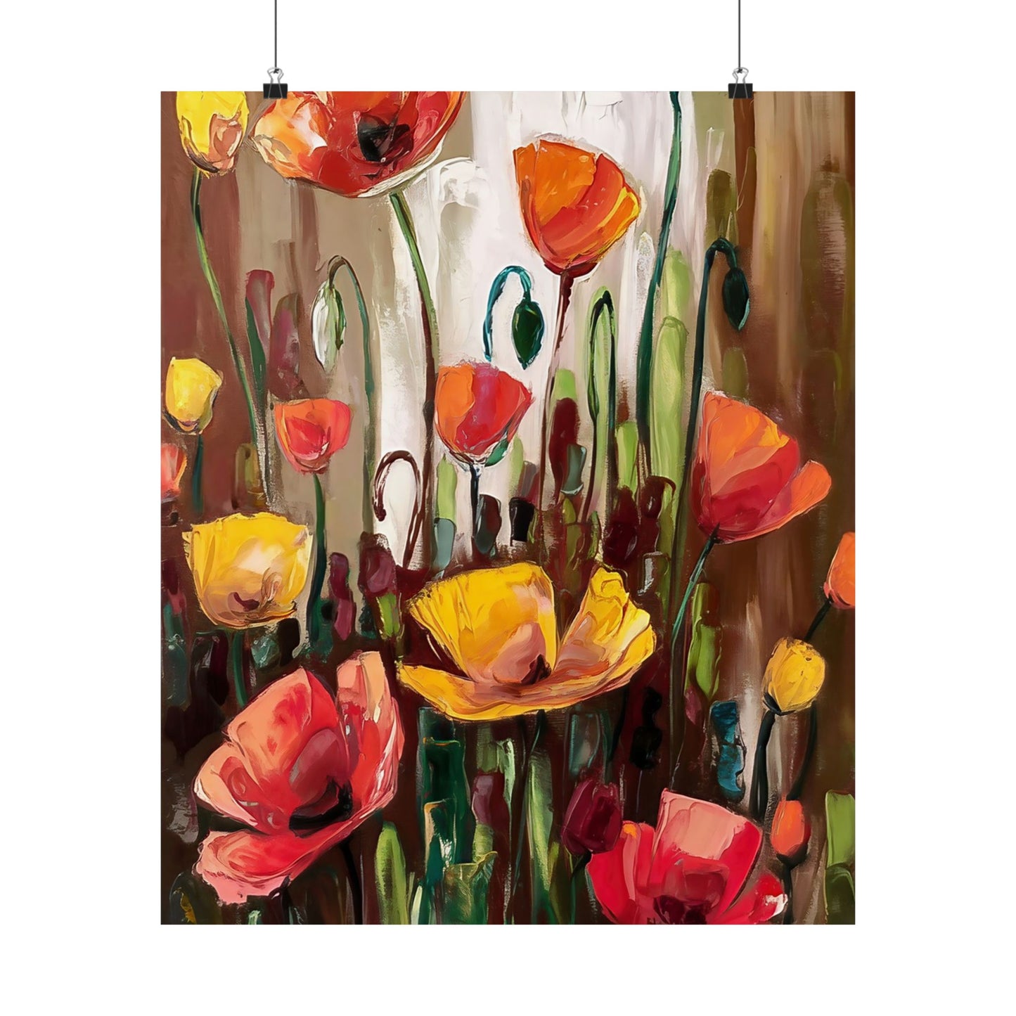 Wild Poppies Dancing Poster
