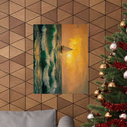 Sailboat At Sunset Poster