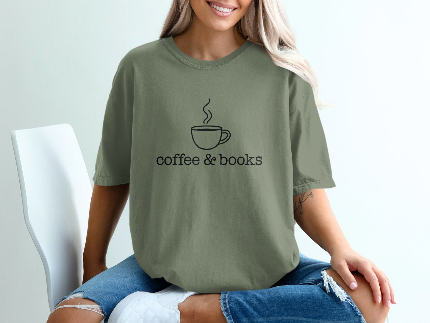 Coffee and Books Relaxed Fit Graphic T-Shirt product