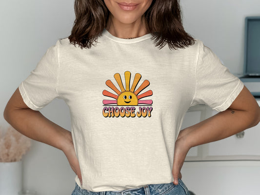 Choose Joy Smiling Sun Graphic Tee Shirt product