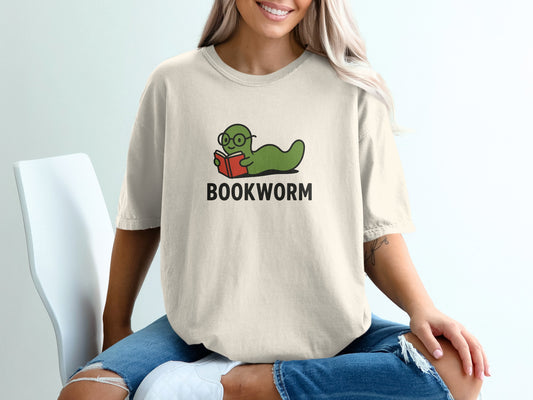 Cute Bookworm Graphic Tee Shirt Casual Reading Product