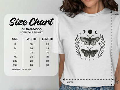 Moon and Moth Design White T-Shirt product type