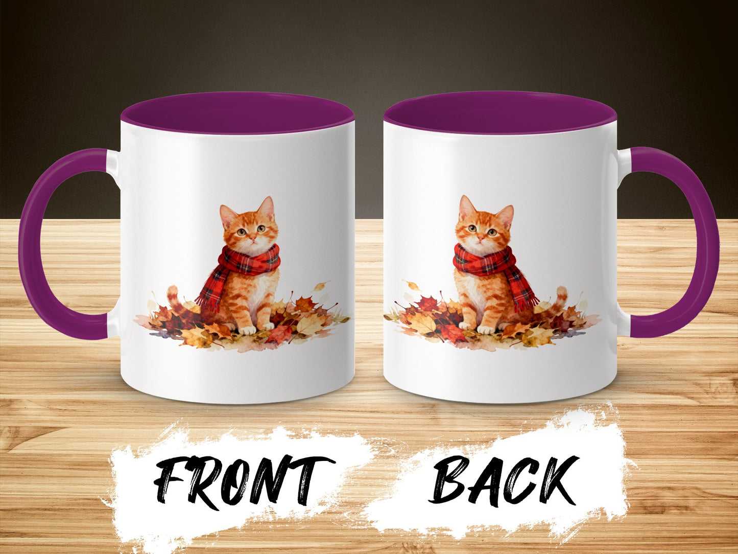 Adorable Cat in Red Plaid Scarf Mug product
