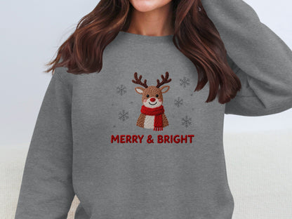 Merry & Bright Reindeer Festive Sweater