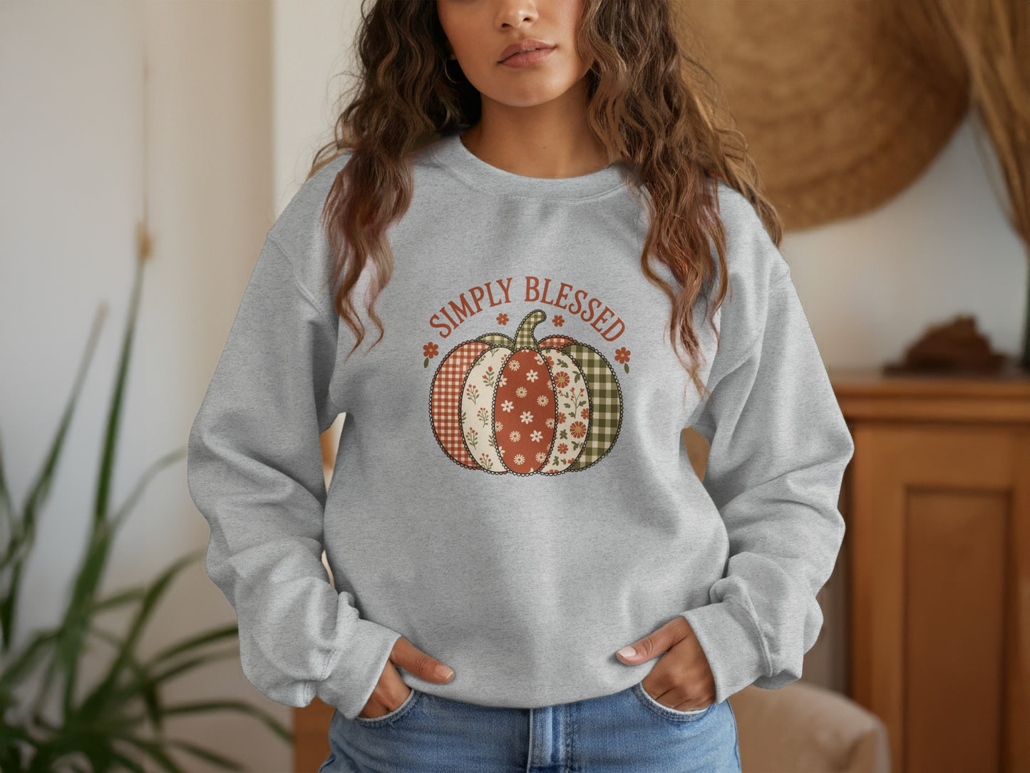 Simply Blessed Pumpkin Graphic Sweatshirt