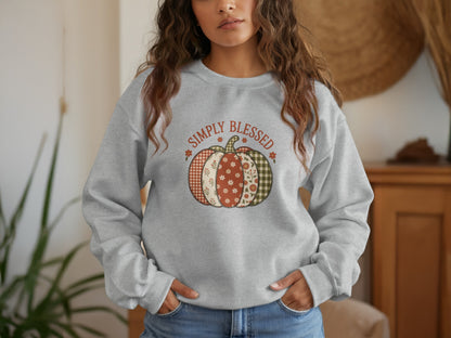 Simply Blessed Pumpkin Graphic Sweatshirt