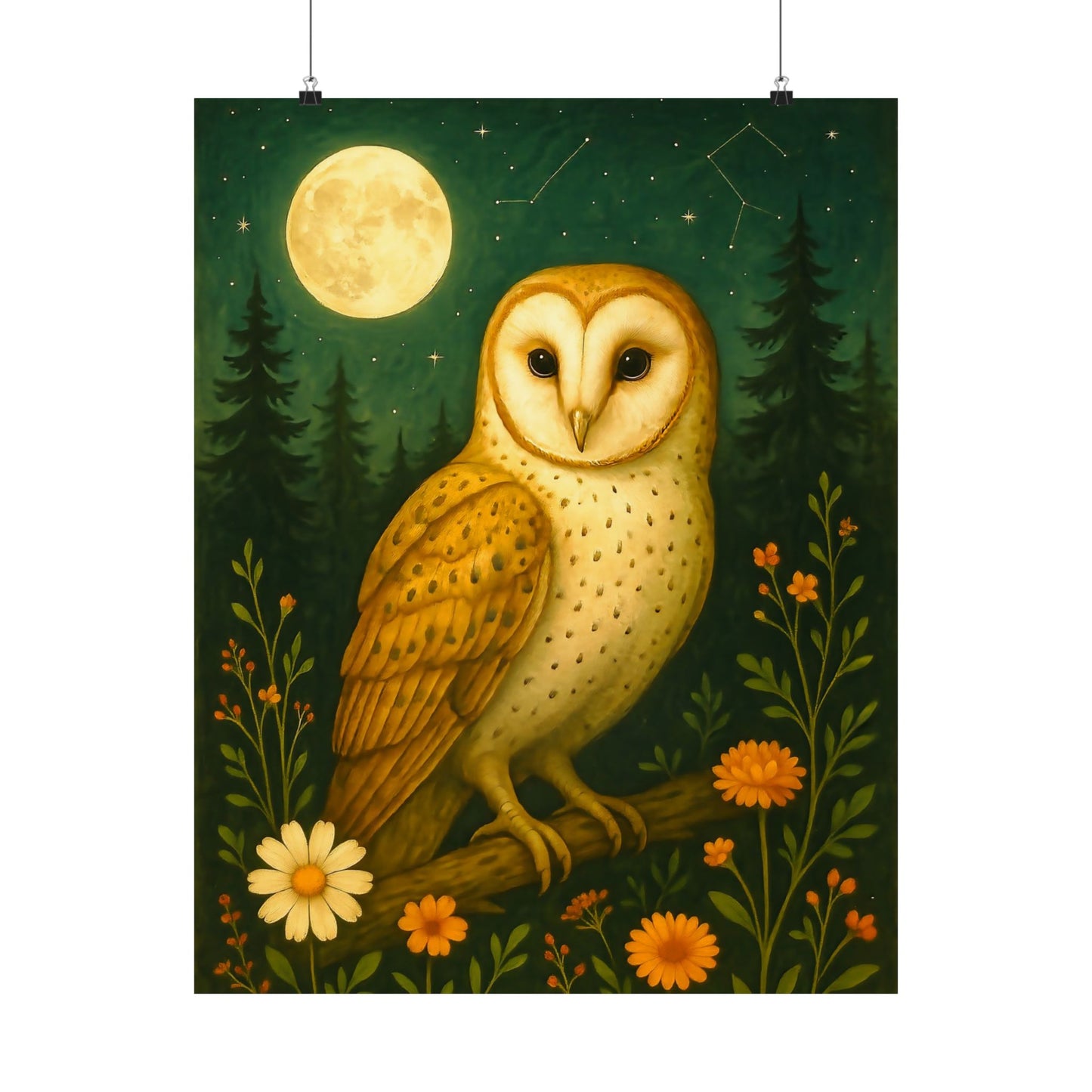 Moonlight Owl Poster