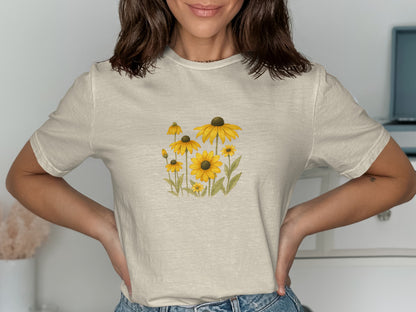 Yellow Floral Graphic Print Women's Shirt product