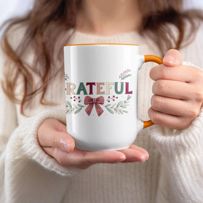 Beautiful Grateful Design White Ceramic Mug