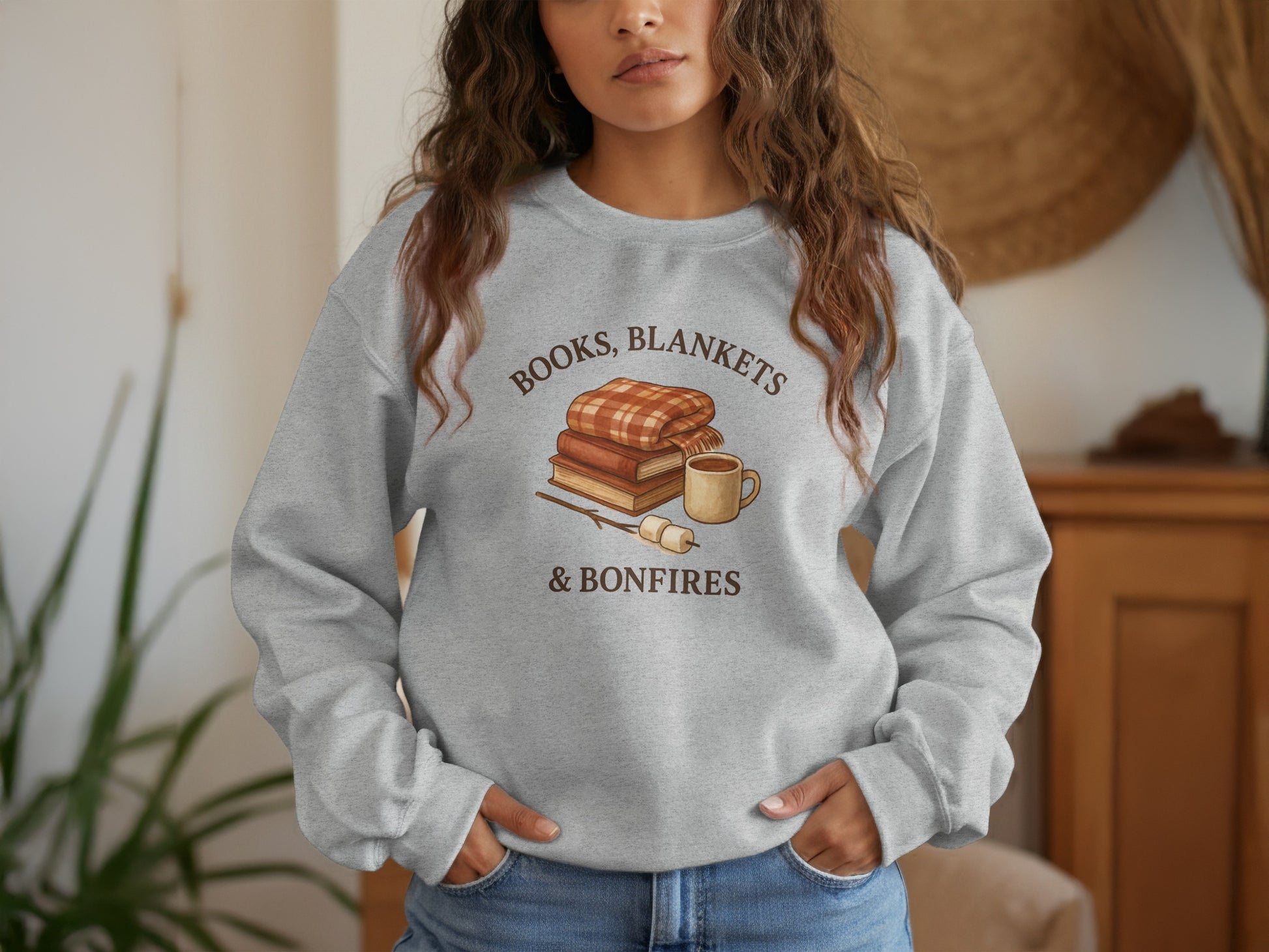 Cozy Books Blankets Bonfires Sweatshirt