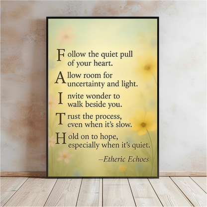 Faith Acrostic Poem Printable Wall Art Hope and Encouragement Digital Download