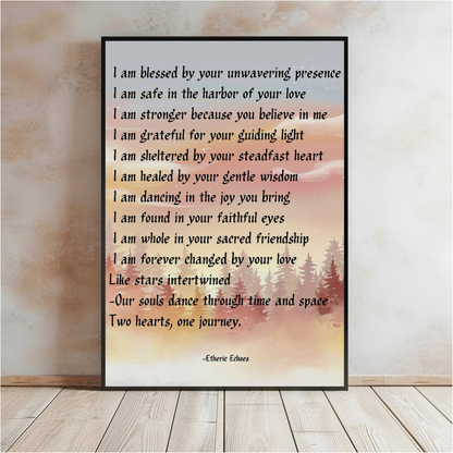 I Am Affirmation Guided by Love Digital Wall Art