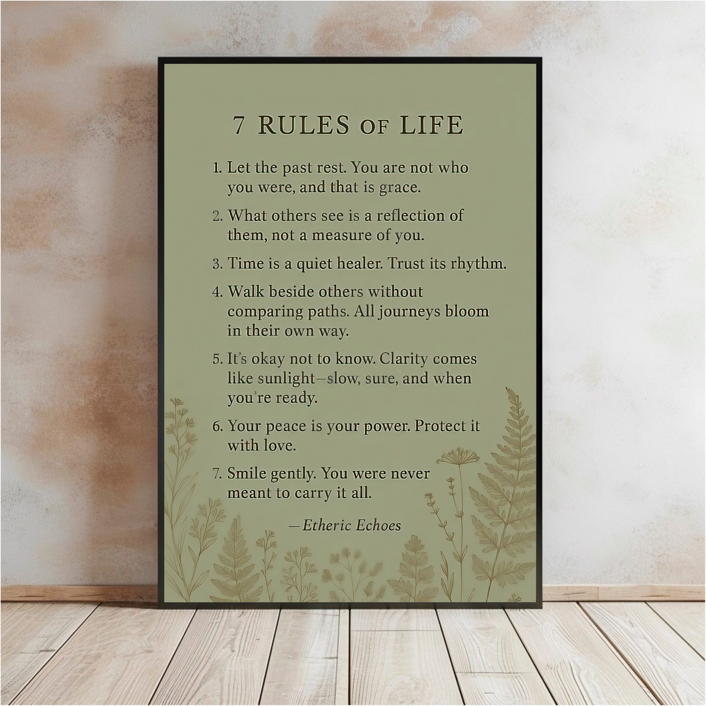7 Rules Of Life Printable Wall Art Motivational Quote Download For Mindful Decor Office Or Home Gallery