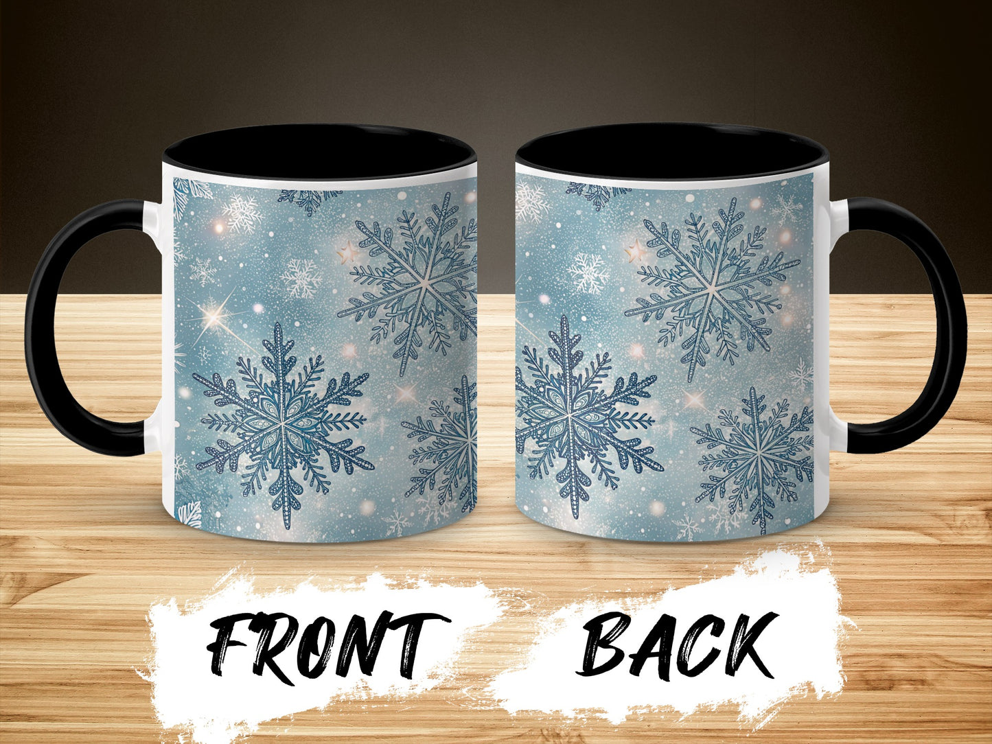 Glittery Snowflake Design on a Festive Mug