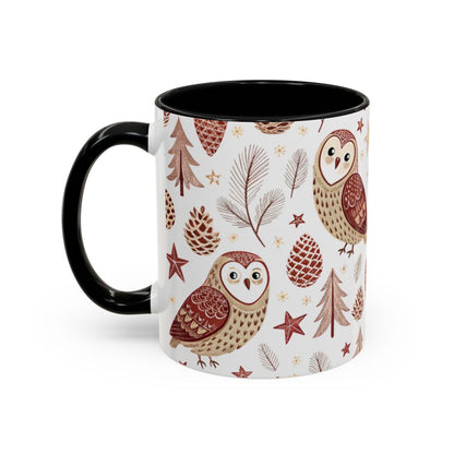 Cute Owl and Pinecone Design Coffee Mug