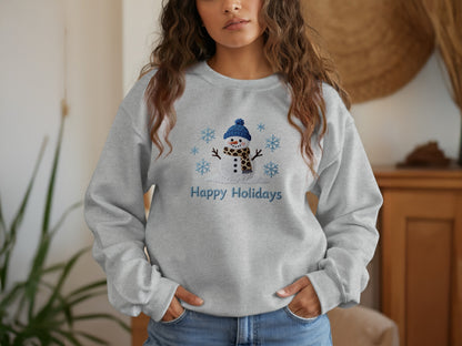 Happy Holidays Snowman Graphic Sweatshirt
